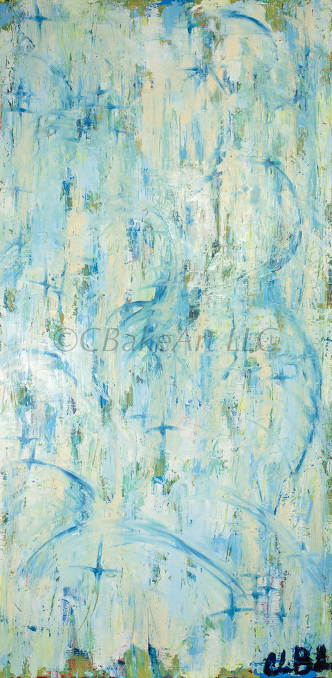 Blue and green large abstract
