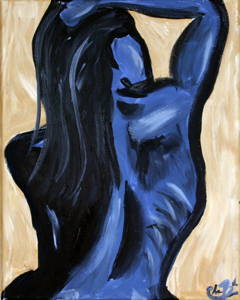 Basic Print-Blue Lady Back