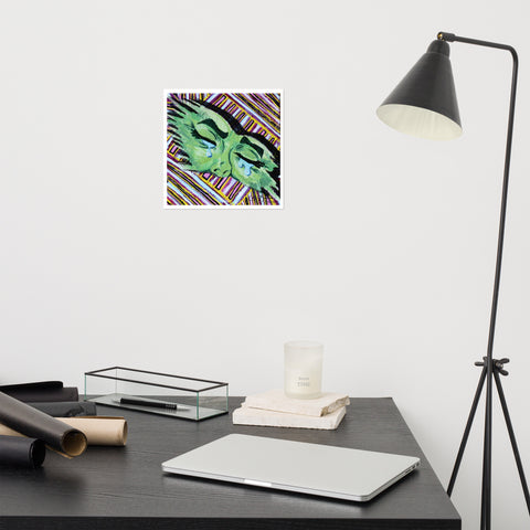 Basic Print-Sqaure 6- Green Face Crying