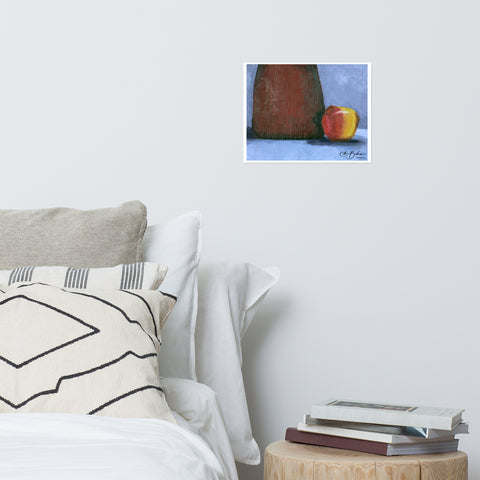 Basic Print-Red Vase and Apple