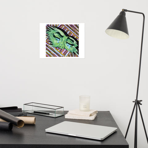 Basic Print-Sqaure 6- Green Face Crying