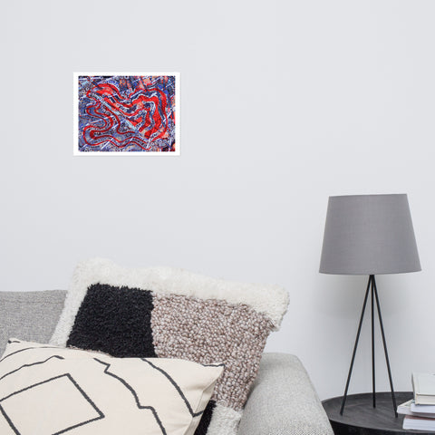 Basic Print- Abstract-Orange & Blue