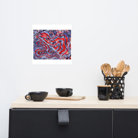 Basic Print- Abstract-Orange & Blue