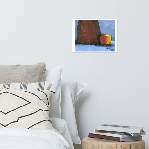 Basic Print-Red Vase and Apple