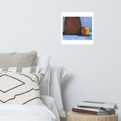 Basic Print-Red Vase and Apple