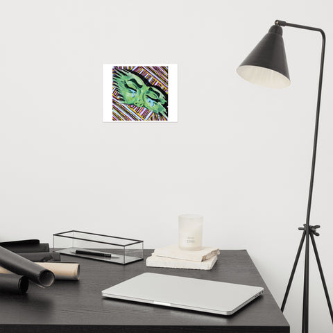 Basic Print-Sqaure 6- Green Face Crying