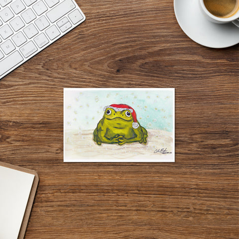Greeting card- Santa Frog