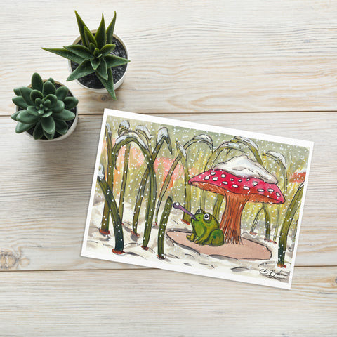 Greeting card- Frog and Snow