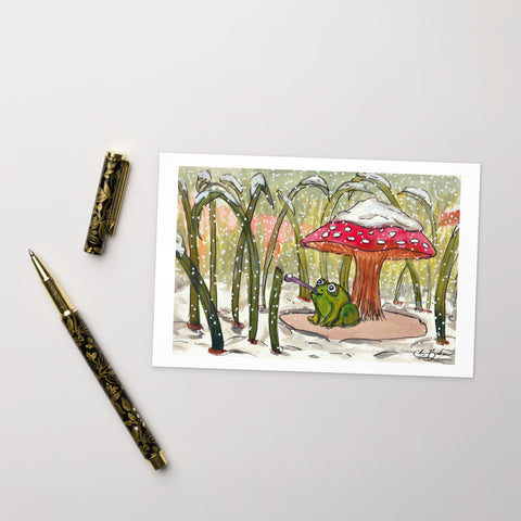 Postcard- Frog and Snow