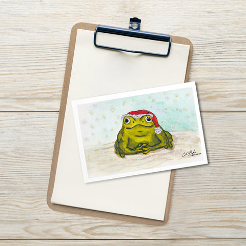 Postcard- Santa Frog
