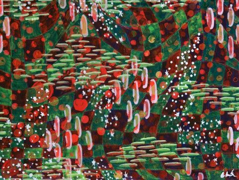 Abstract-Neon Checkered Together