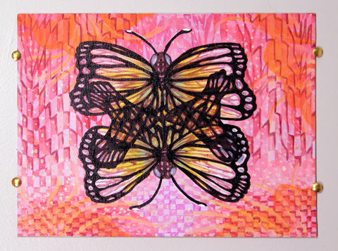 Butterfly- Checkered Mirrored