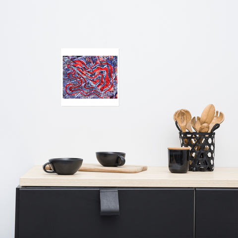 Basic Print- Abstract-Orange & Blue