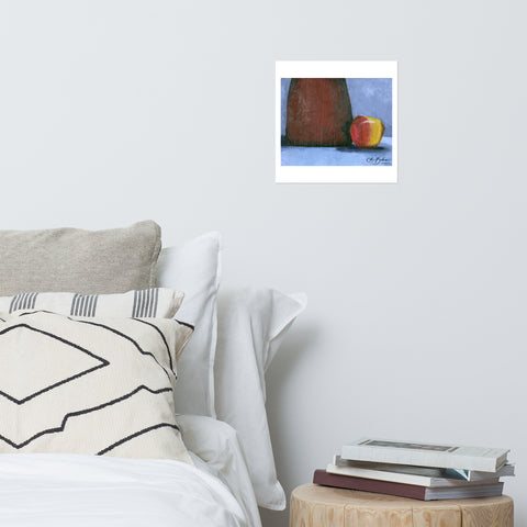 Basic Print-Red Vase and Apple