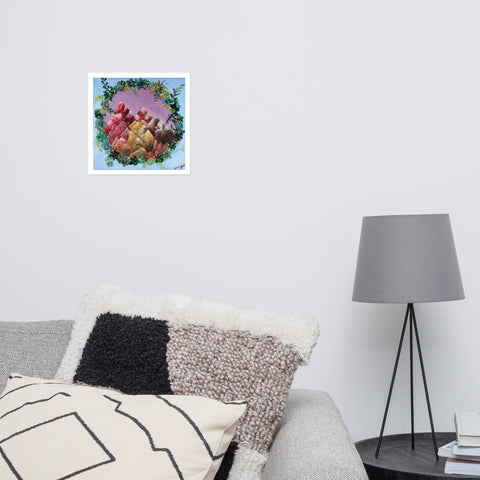 Basic Print-Mountains with Plant Framing