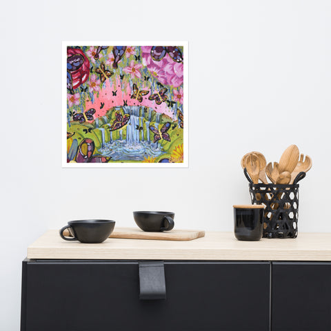 Basic Print-Butterfly- Flowers & Waterfalls