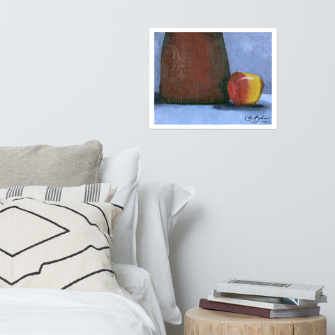 Basic Print-Red Vase and Apple