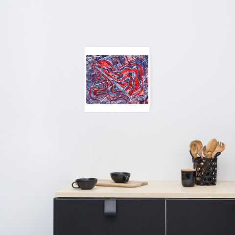 Basic Print- Abstract-Orange & Blue