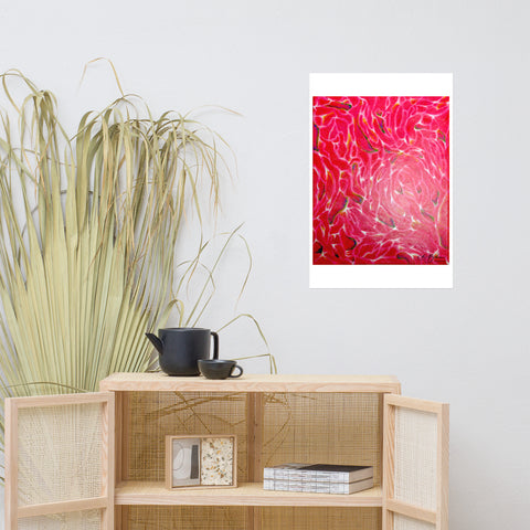 Basic Print- Water Reflections-Pink with Neon