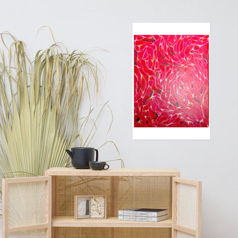 Basic Print- Water Reflections-Pink with Neon