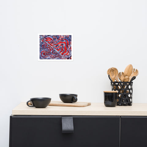 Basic Print- Abstract-Orange & Blue