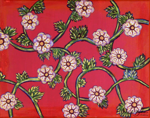 Basic Print-Flower and Vines with Gold