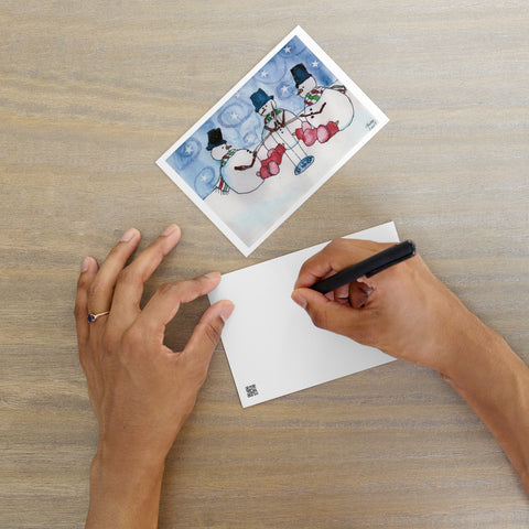 Postcard- Snow Ice Fishing