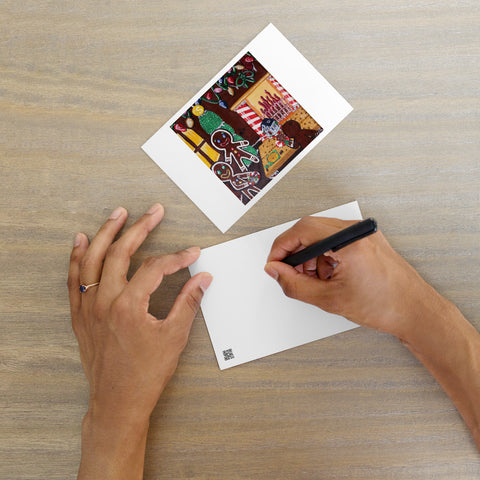 Postcard- Gingerbread House From Within